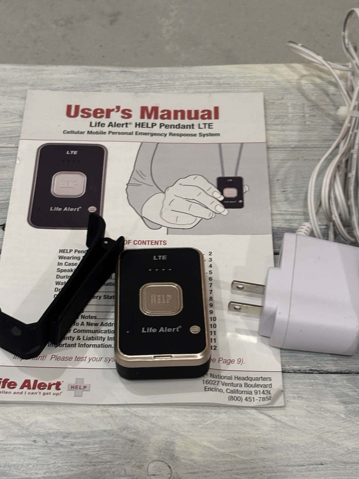 Life Alert Emergency Response System Base Unit & Alert Device - Help Pers 915