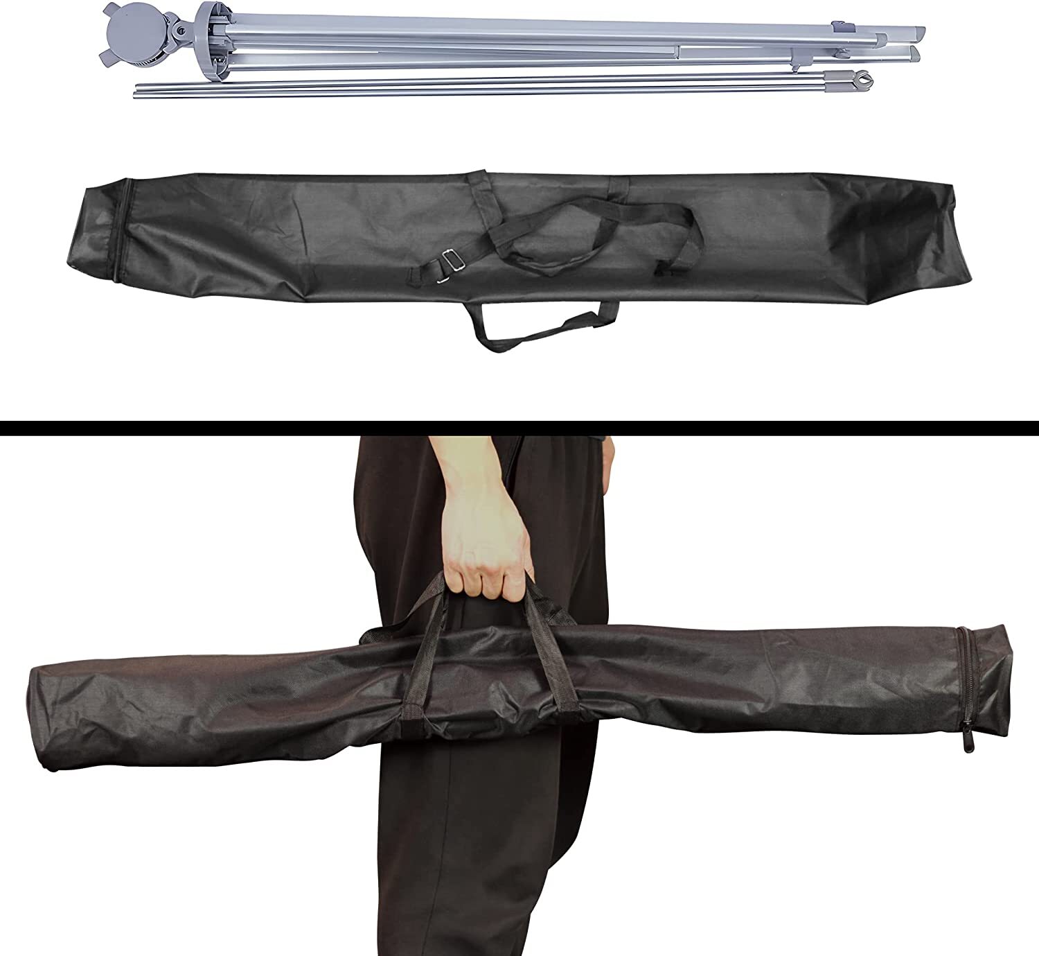 Anley Adjustable X Banner Stand with Travel Bag Fits 23"x63" to 35"x 78" Banner