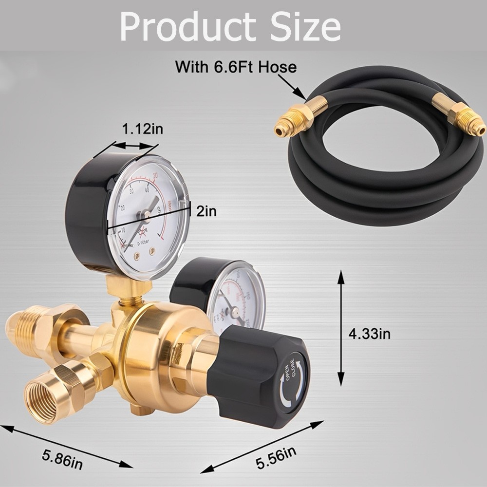 Argon CO2 For Lincoln Mig Tig Flow Meter Welding Regulator Welder Gauge Gas+Hose