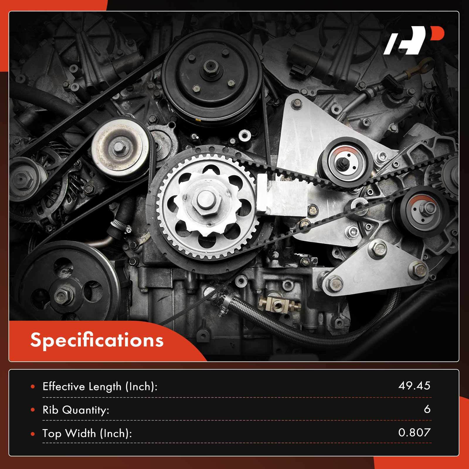 49.45 in Serpentine Belt for Toyota RAV4 2009-2018 Camry 12-17 Hyundai Accent