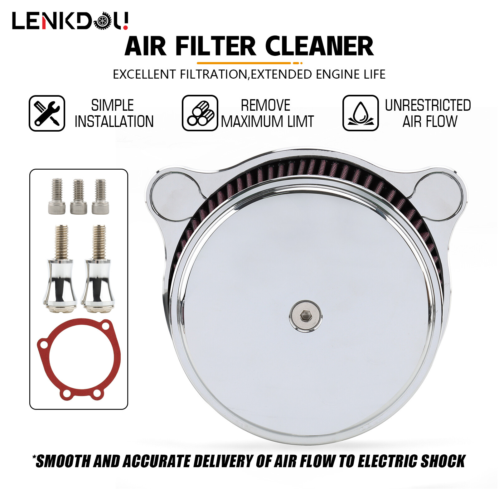 CNC Air Cleaner Intake Filter For Harley 93-07 EVO & Twin Cam Touring Dyna 93-17