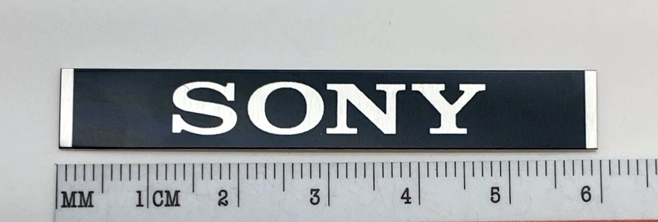 Sony Name Plate Badge Custom Made Aluminum Fits Sony Television