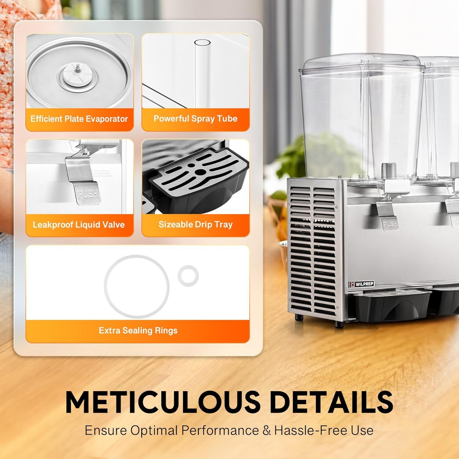 Secondhand Commercial Beverage Dispenser, 9.6 Gal Refrigerated Juice Dispenser