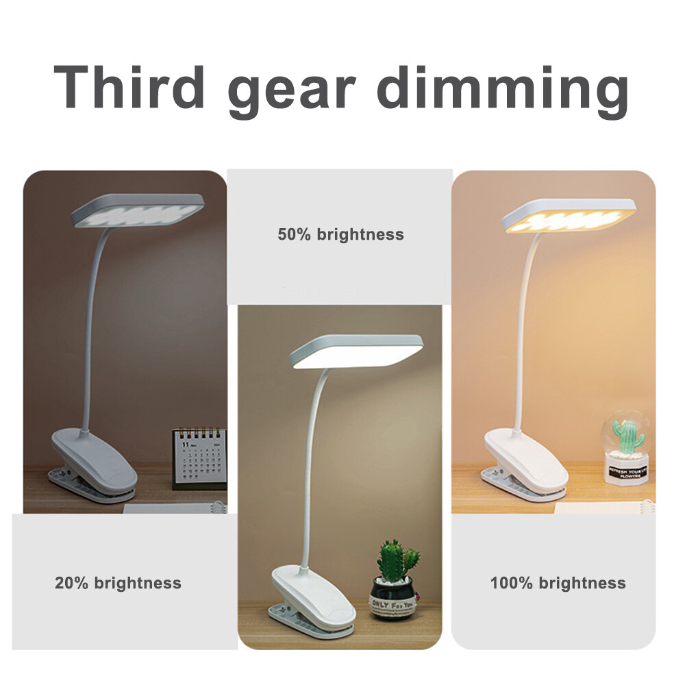 LED Desk Lamp Adjustable Neck Lamp with Clamp Eye-Caring Reading Desk Light