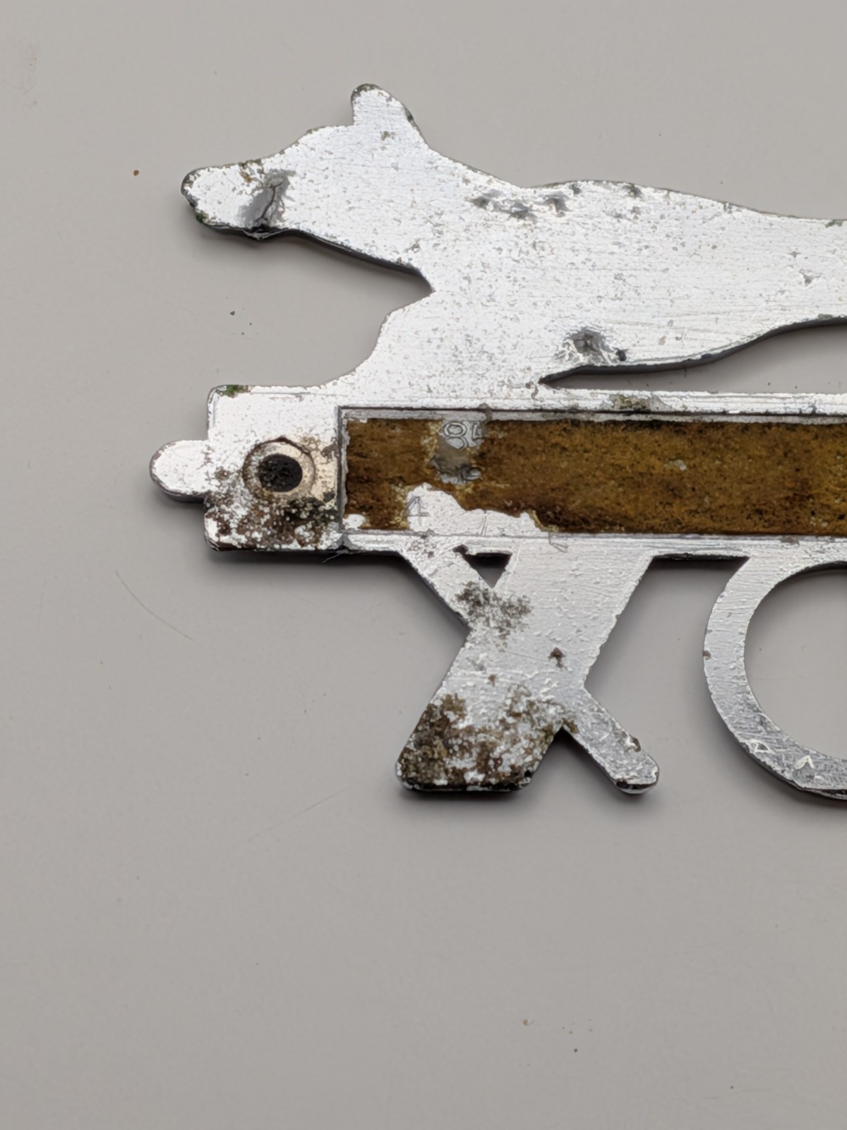 Vintage FOX Chevrolet Baltimore MD Car Dealership Emblem Chrome 4.25"x2.25"