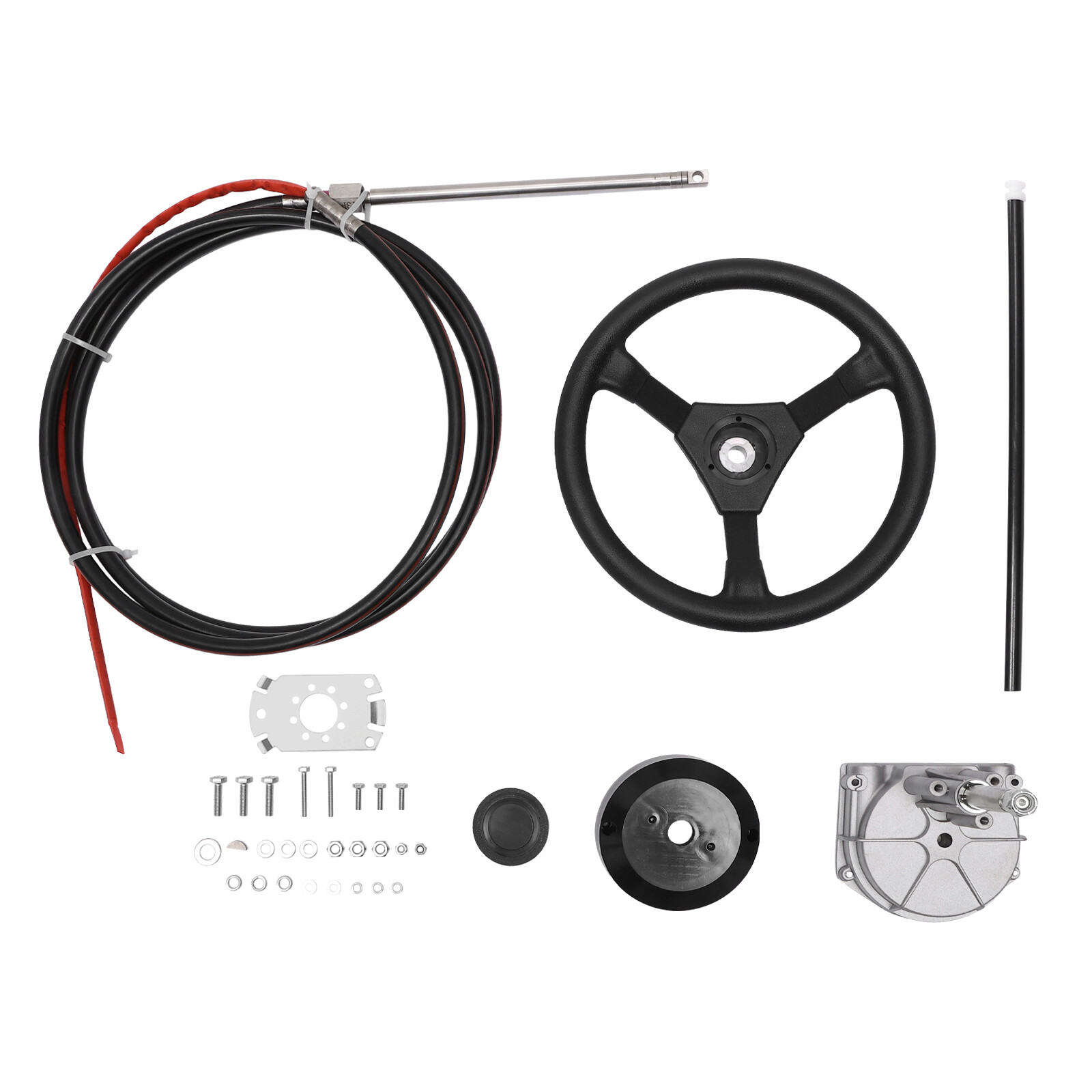 13 Feet Boat Rotary Steering System Outboard Kit SS13713 Marine w/ 12.5" Wheel