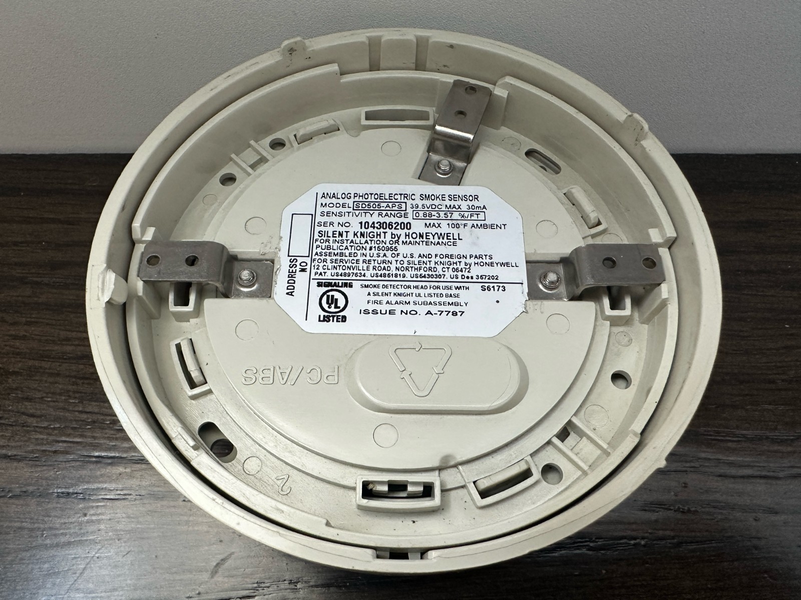 Silent Knight SD505-APS Analog Photoelectric Smoke Sensor FREE SHIPPING !!!