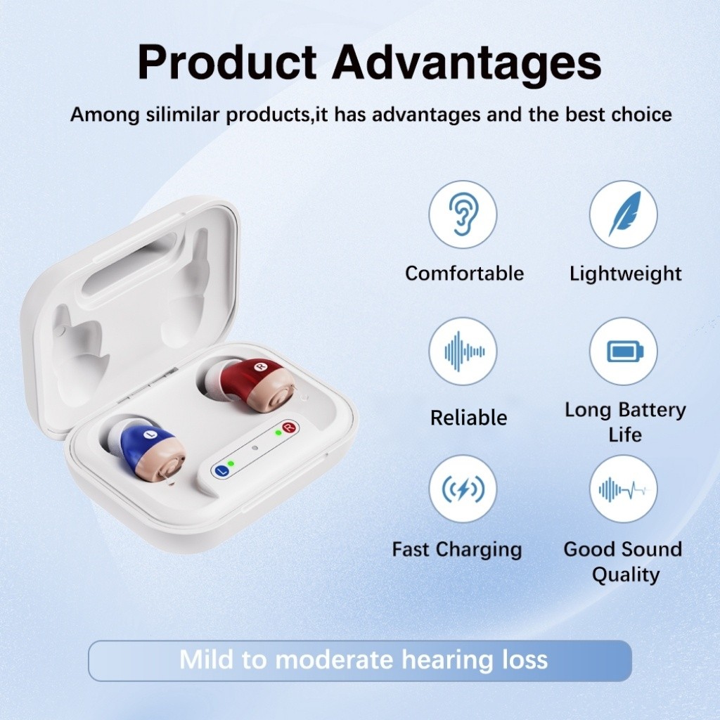 JINGHAO Rechargeable Hearing Aids Hearing Amplifier Sound Enhance -FREE RETURN