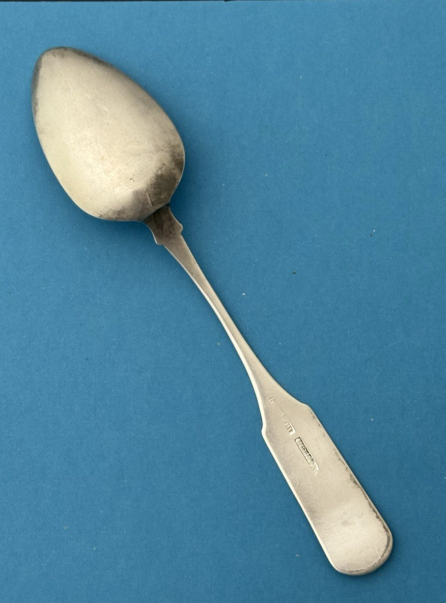 BASKET OF FLOWERS Coin Silver TABLESPOON Goodwin Hartford 8 1/4"