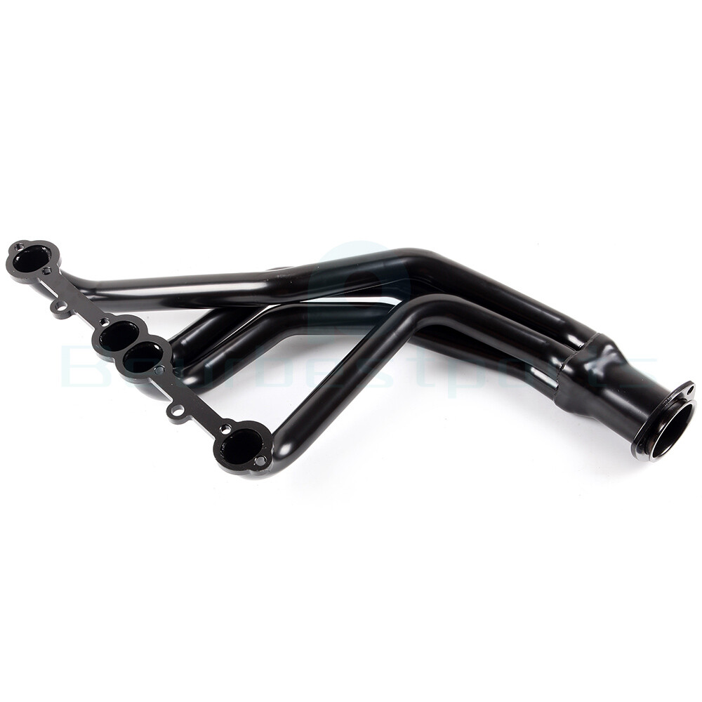 For GMT C/K 5.0L 5.7L SBC 84-91 Long Tube Exhaust Header Manifold Black Painted