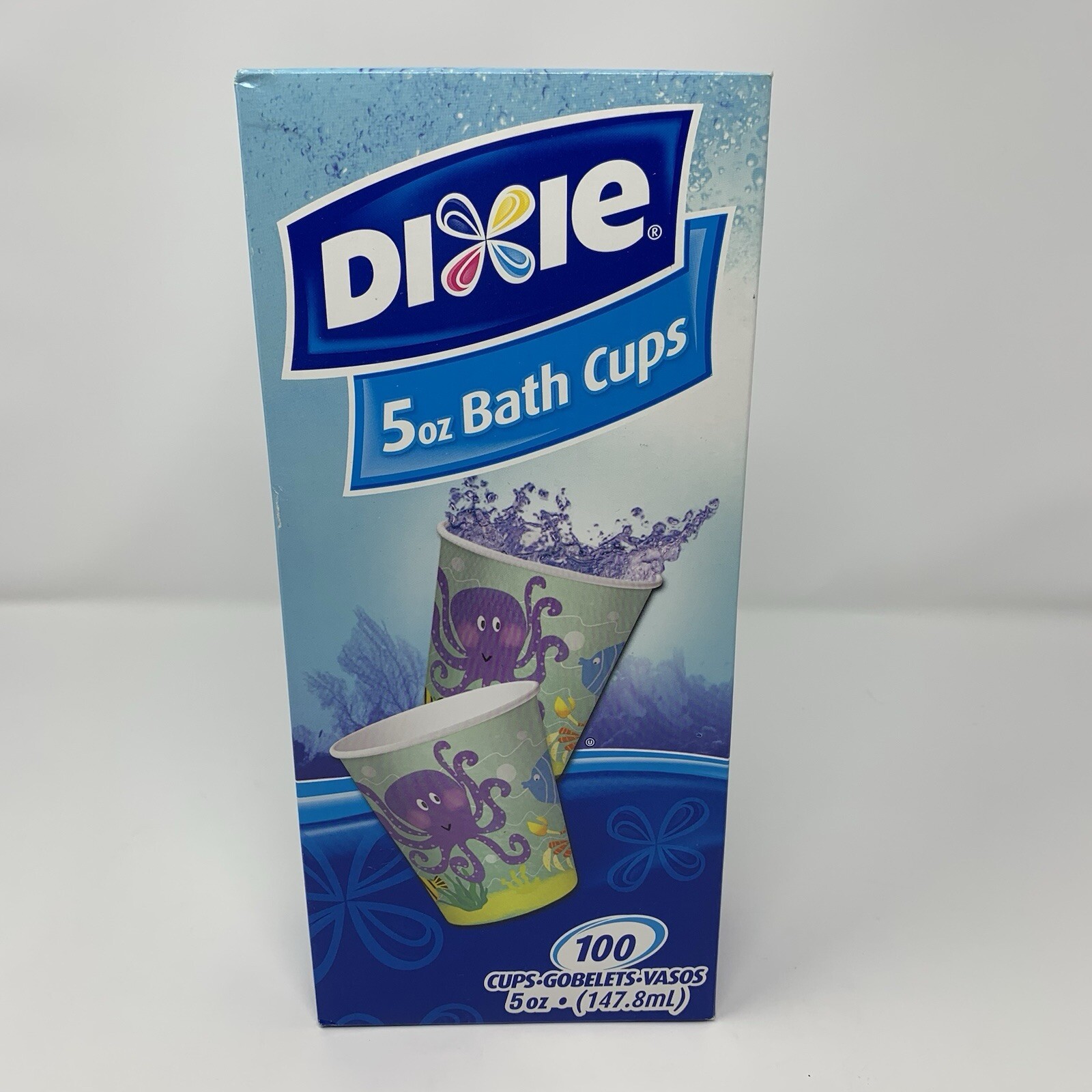 NEW Dixie Bath Cups 5oz Underwater Adventure 100 Ct Y2K 2006 NOS W/box Bathroom