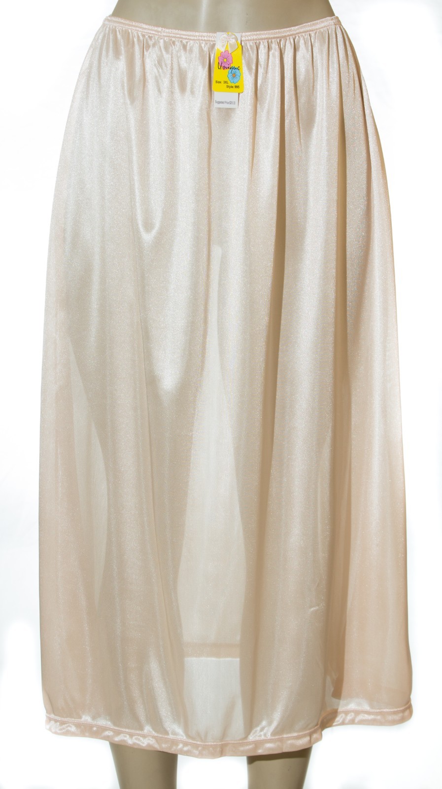 31" Length Women Plain Long Half Slip Ladies 100% Polyester S M L XL 2X 3X 995