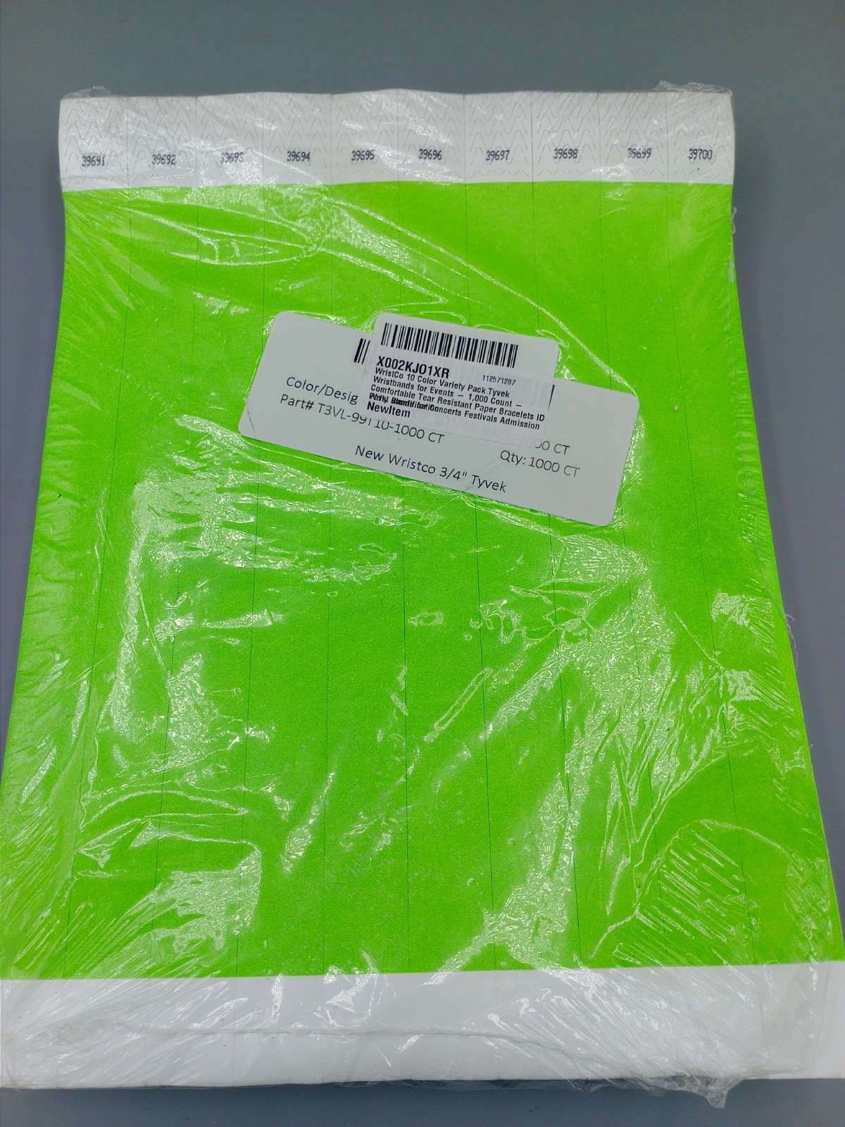 1,000 Count Wristbands for Events, Tyvek Material, Security Bracelets