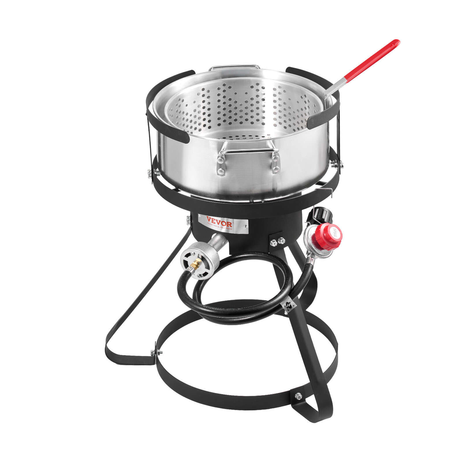 Outdoor Propane Deep Fryer w/ 10Qt Fryer Pot Strainer Basket Aluminum Pot