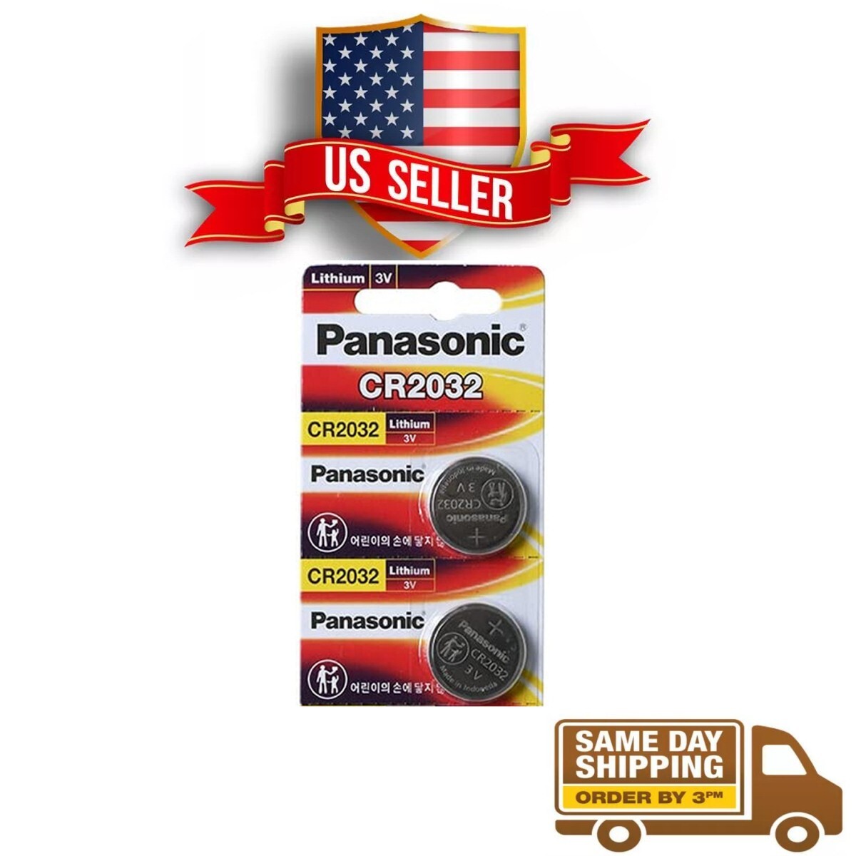 LOT 2-5-10 Panasonic LITHIUM BATTERY 3V CR2032 2032 BR2032 DL2032 Button Cell