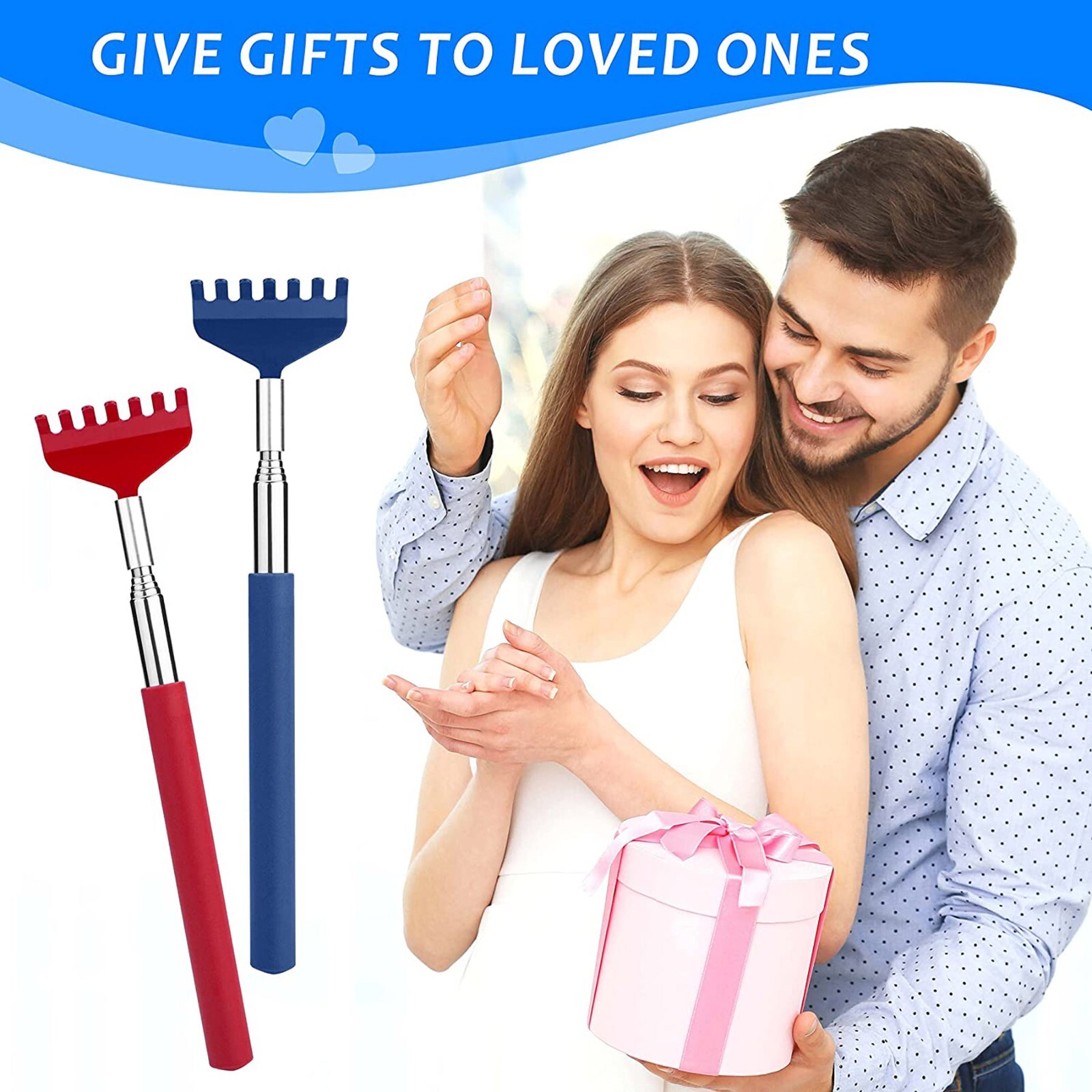 3 Pack Bear Claw Telescopic Metal Extendable Back Scratcher Back Massager Gift