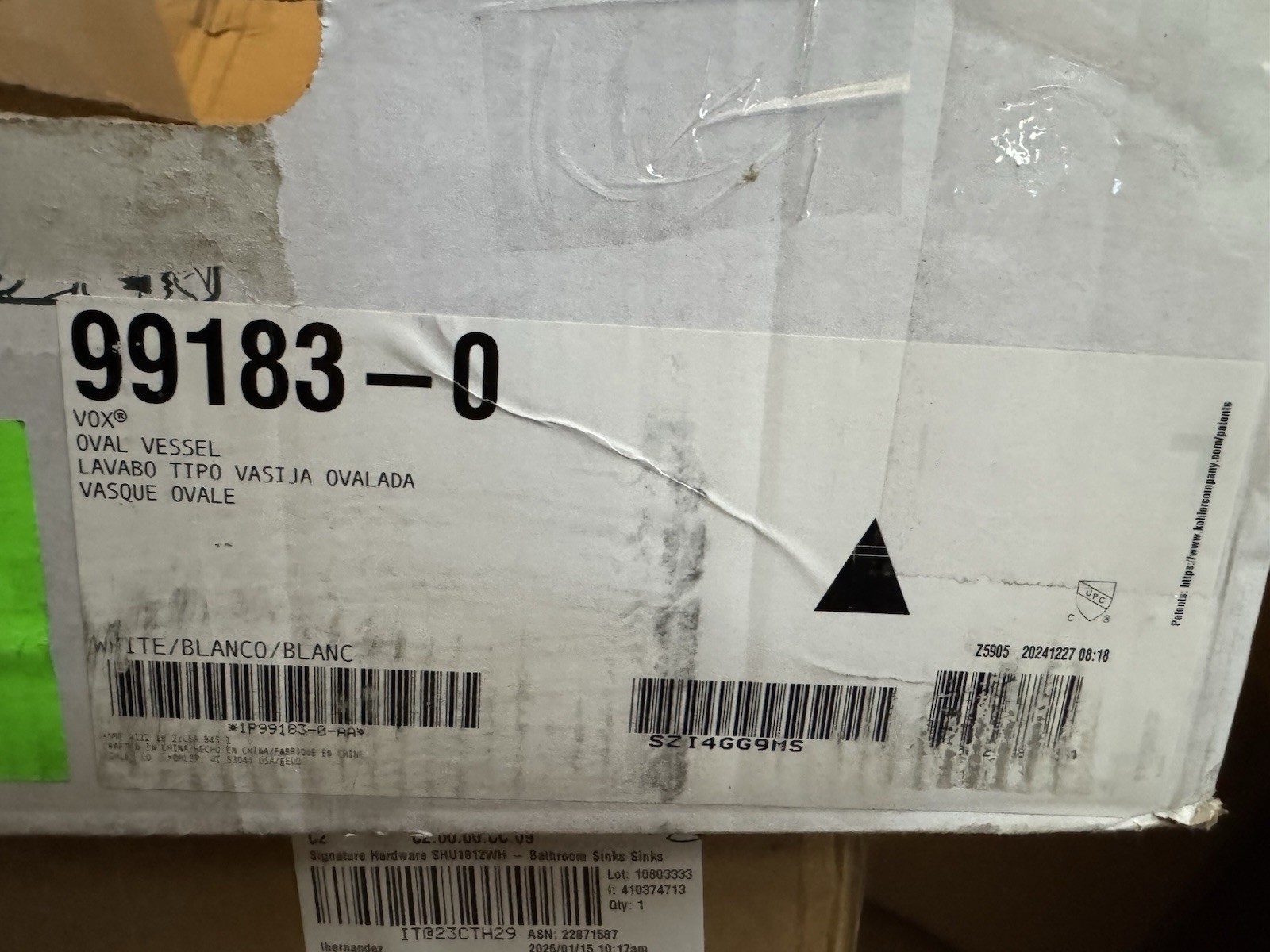 Kohler K-99183-0 White Vox 20" Vessel Vitreous China Bathroom Sink with Overflow