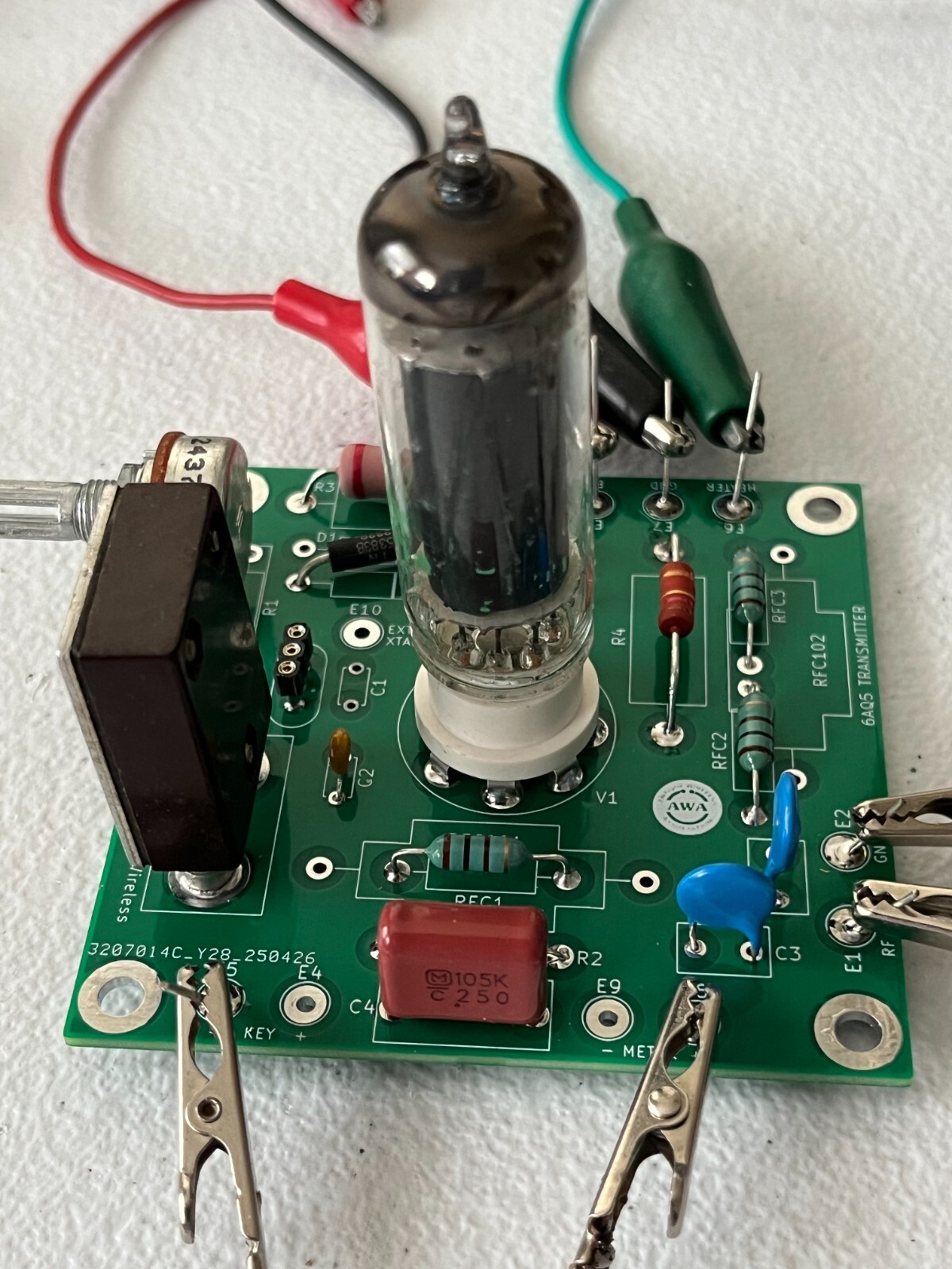 AWA 6AQ5 Crystal Controlled Tube Transmitter PCB 40 80 Ham Bands PCB