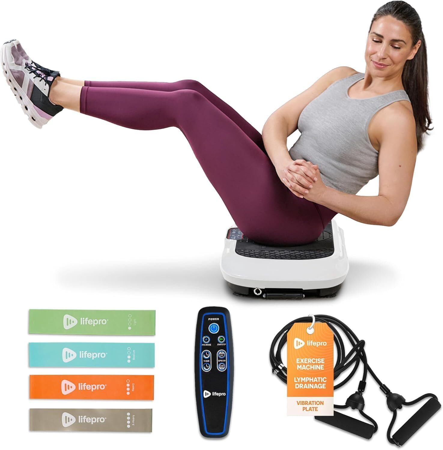 Lifepro Waver Vibration Plate – Full-Body Workout Machine with Bands & Remote