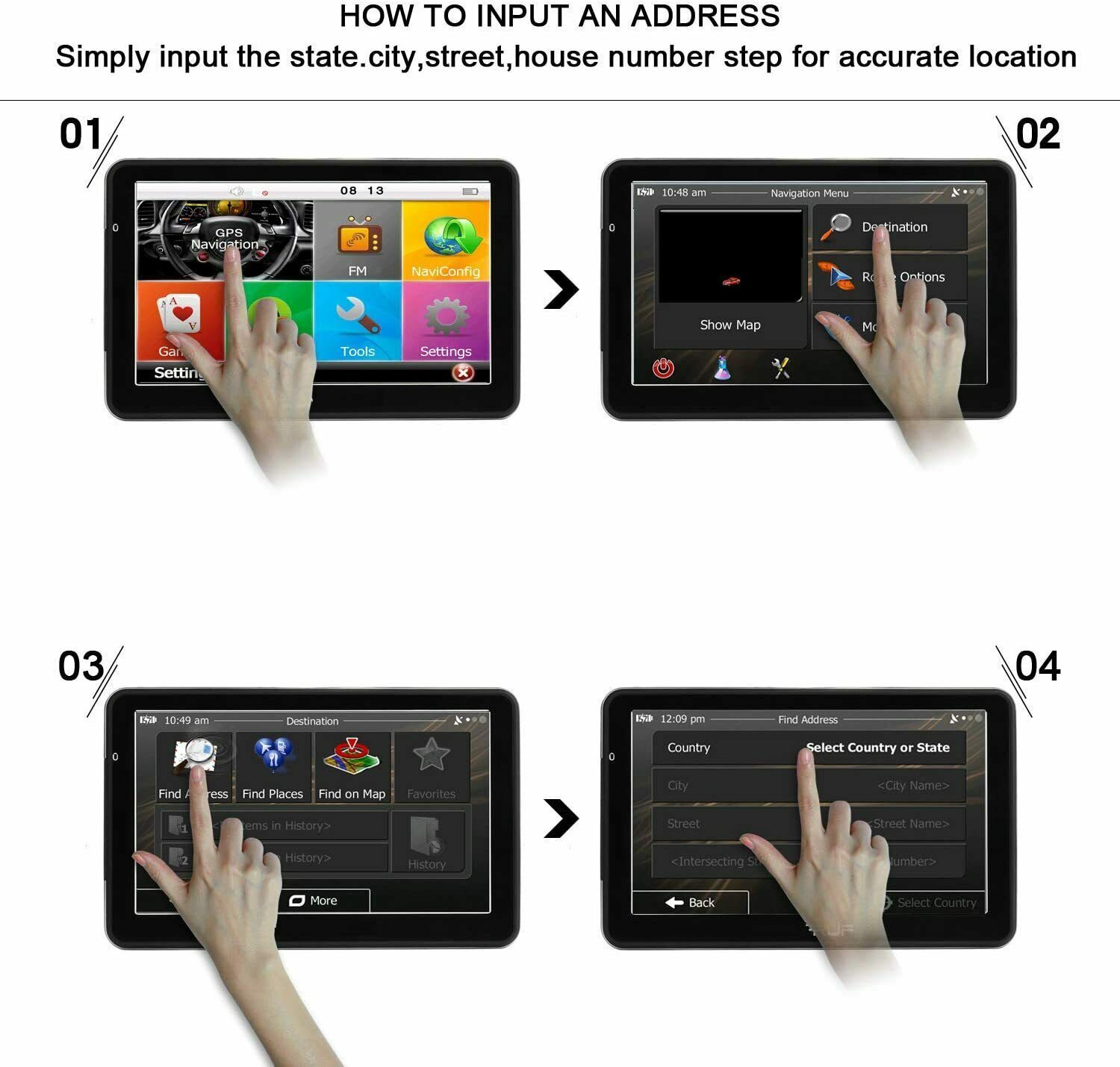 7 Inch Car Gps Navigation Touch Screen 8G+256M With Maps Spoken Direction 710