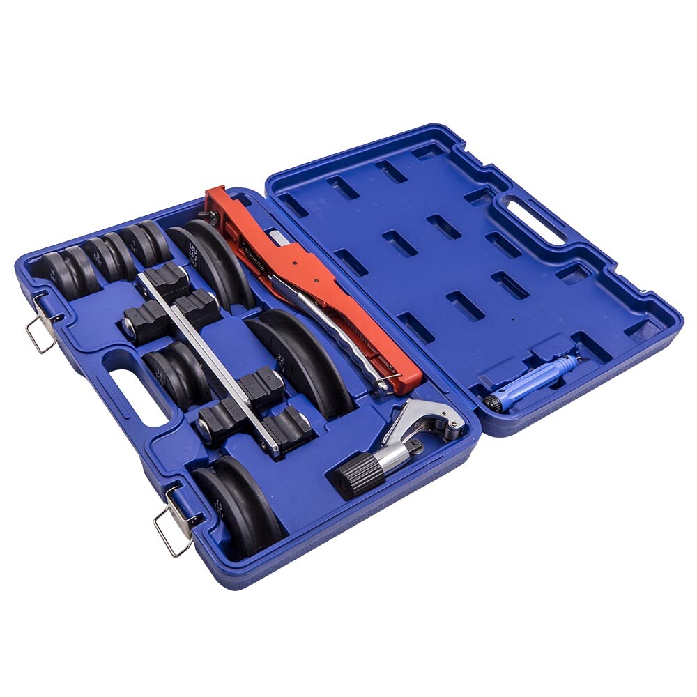 Ratcheting Pipe Bender HVAC Refrigeration Tube Bending Heads Cutter Tool Kit