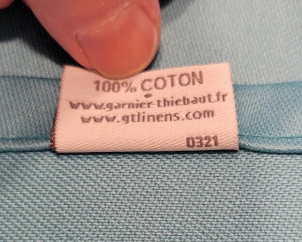 Garnier-Thiebaut 100% Cotton Set of 4 Cotton Napkins, Turquoise, 22" x 22" NWT