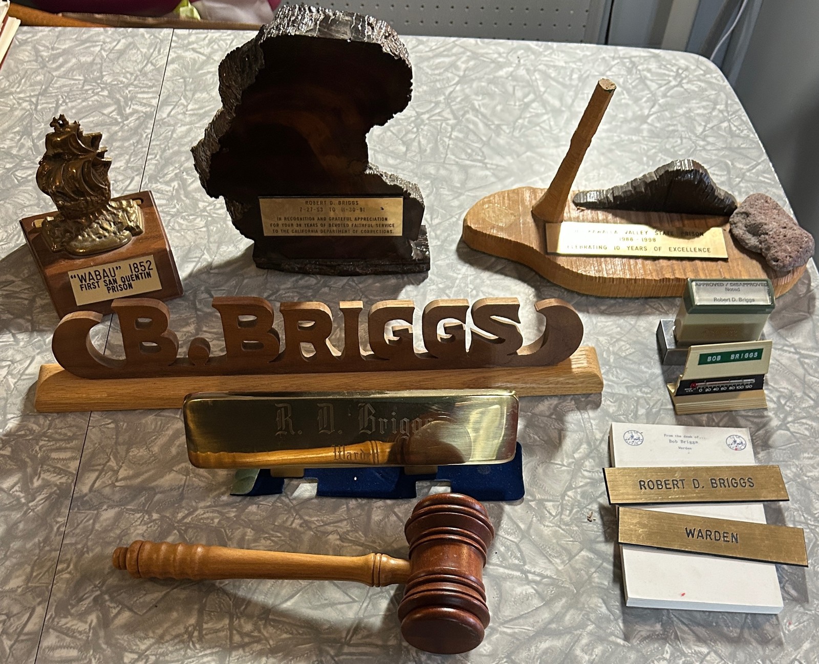 FOLSOM PRISON WARDEN ESTATE LOT BADGES FIRE CAMP PHOTOS WANTED POSTERS AWARDS ++