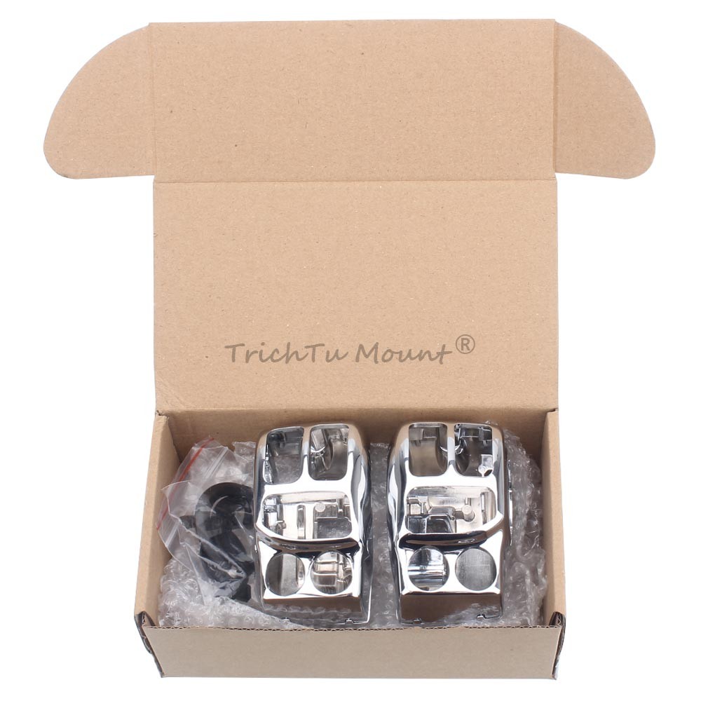 A Pair Chrome Switches Housing Cover For Harley Touring Street Glide 2014-2023