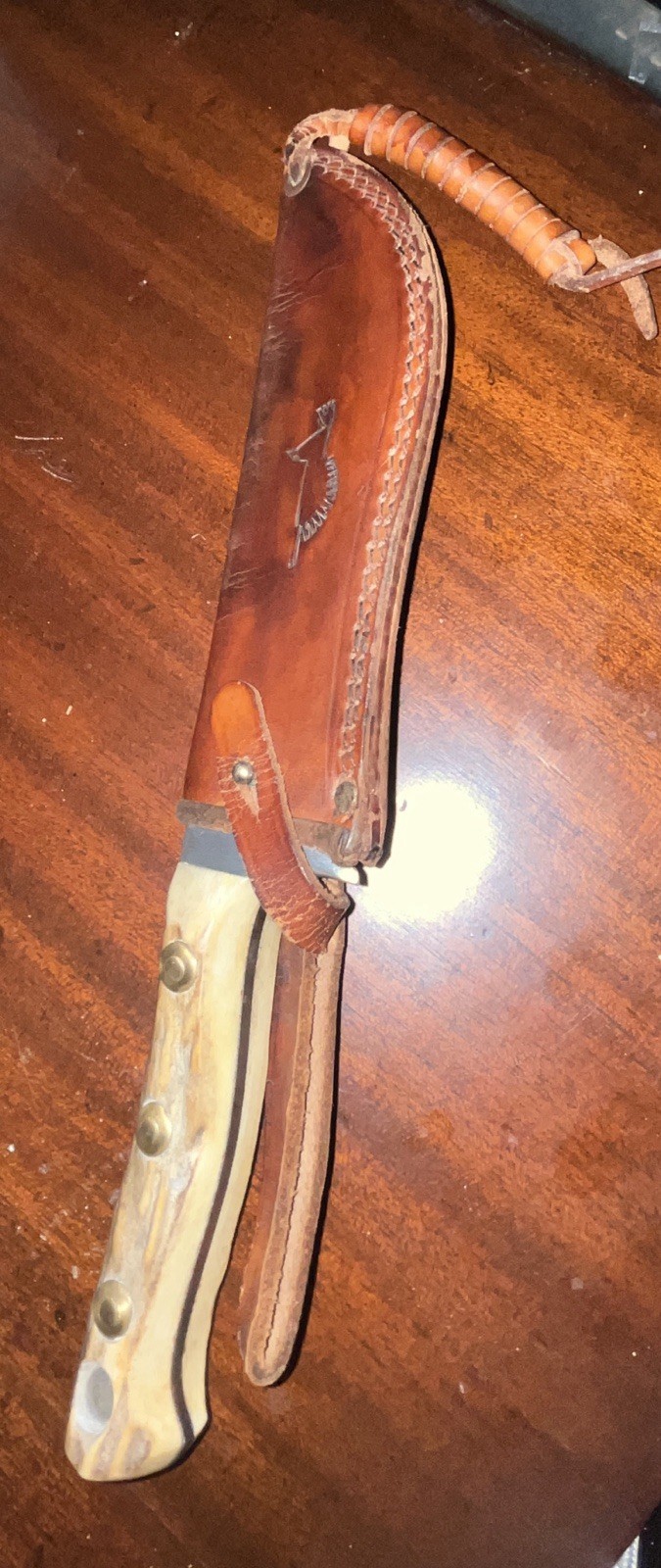 Olsen Knife Co. Elk-Hunter 2700-E hunting knife antler handle