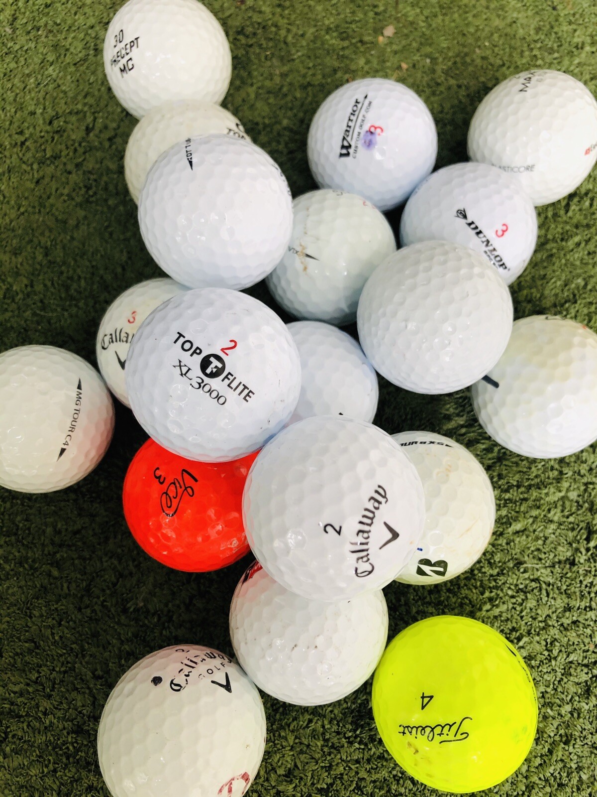 200 “Shaggy” Balls Assorted Brands Mix - HIT-AWAY SHAG Used Golf Balls