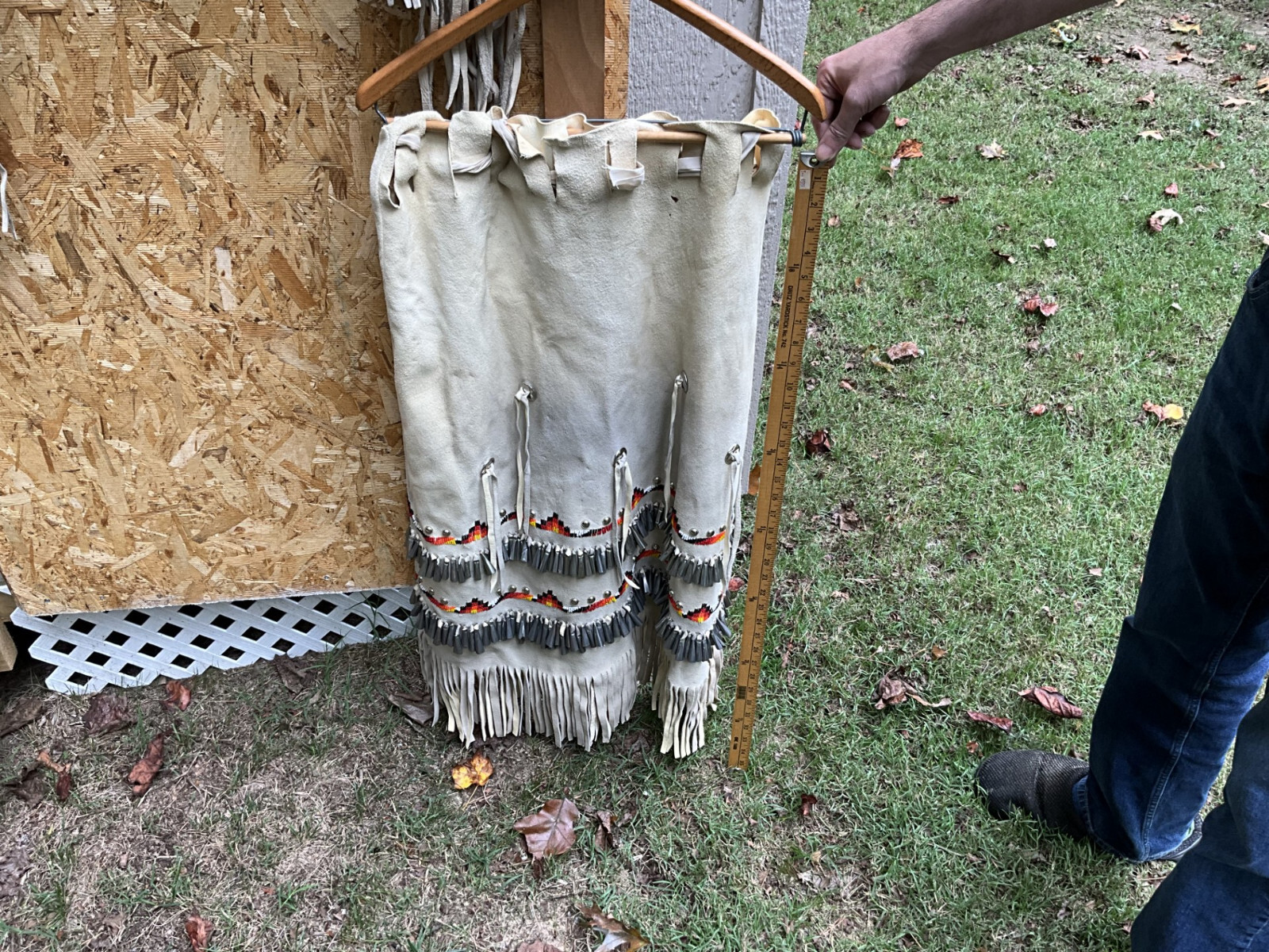 Vintage? Native American Apache Beaded Leather Dress With Tin Cones
