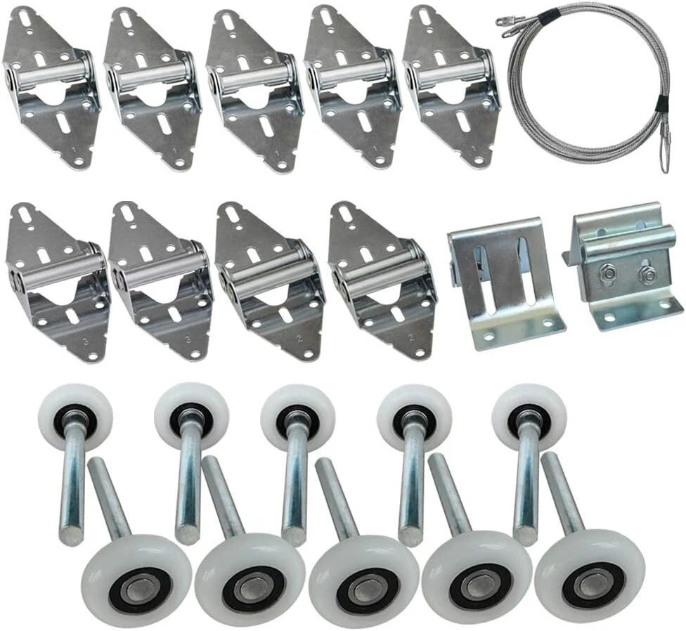 👍Premium Garage Door Roller/Hinge/Top Bracket/Wire Rope Kit for 7' Height Doors