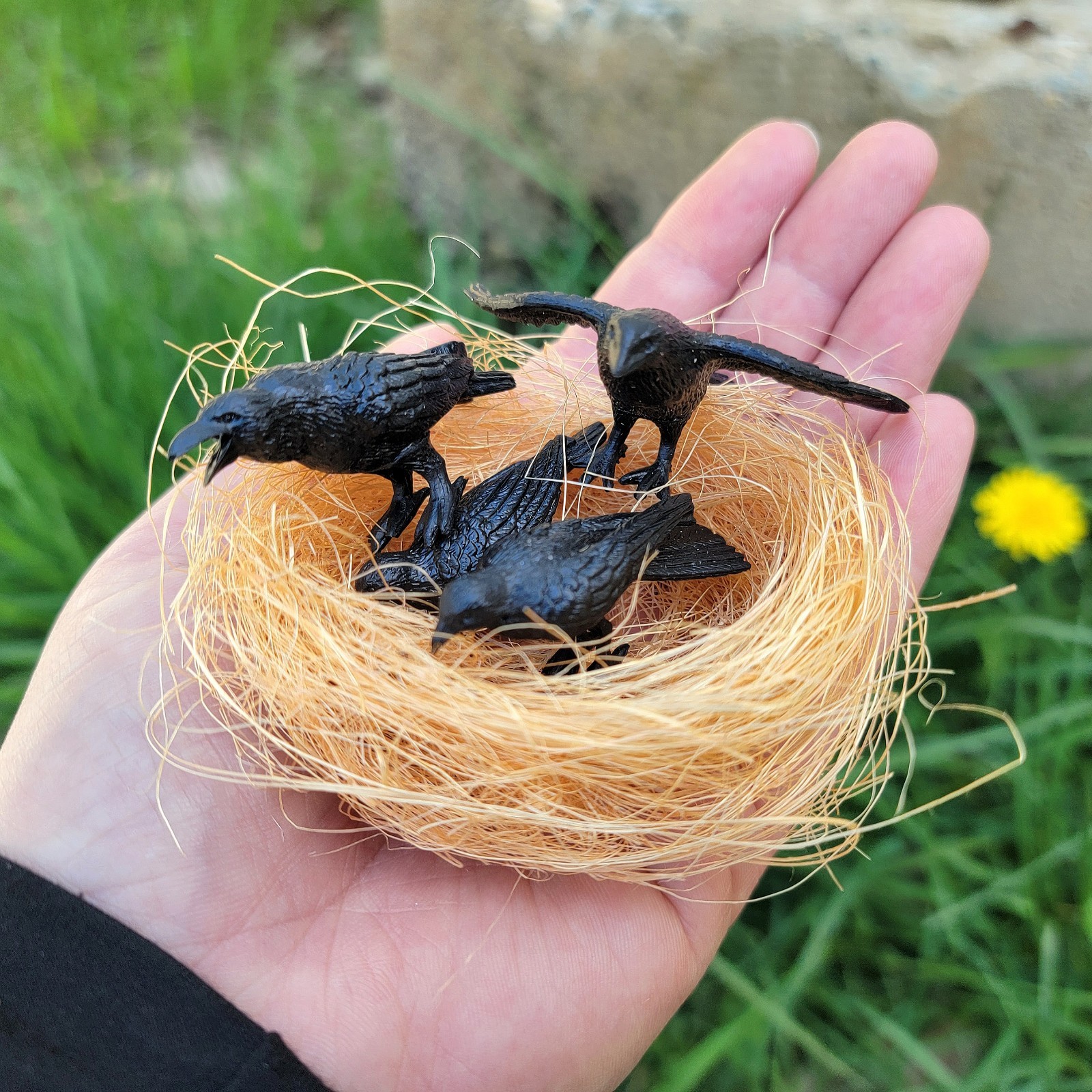 Murder of Crows, Mini Set of 4, Tiny Crow Figures