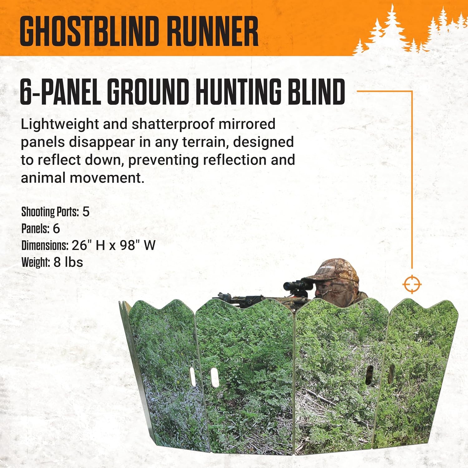 Ghostblind 6-Panel Runner Wall Blind (Open Box)