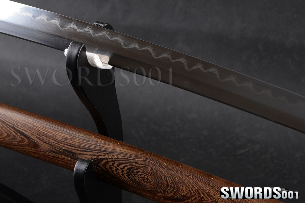 Rosewood Shirasaya Japanese Samurai Sword Katana Clay Tempered T10 Carbon Steel