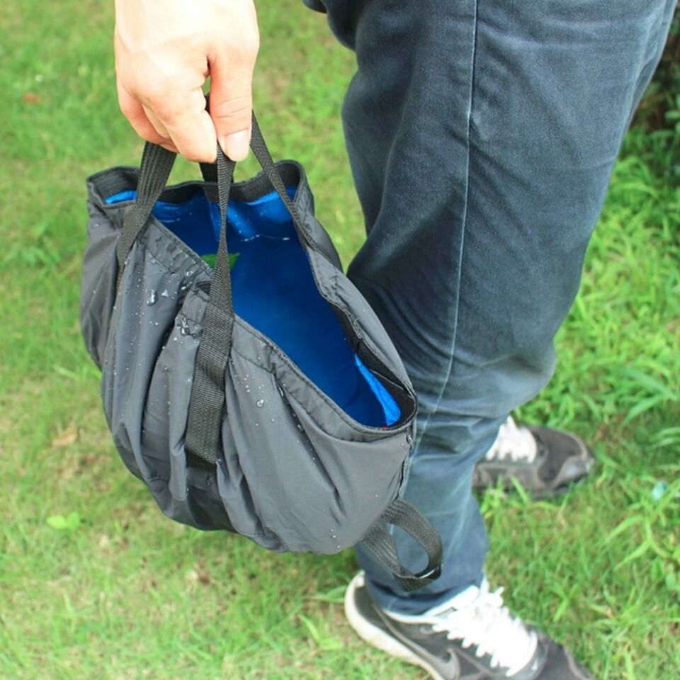 12L Outdoor Camping Foldable Folding Water Bag Sink Washbasin Travel Wash Basin
