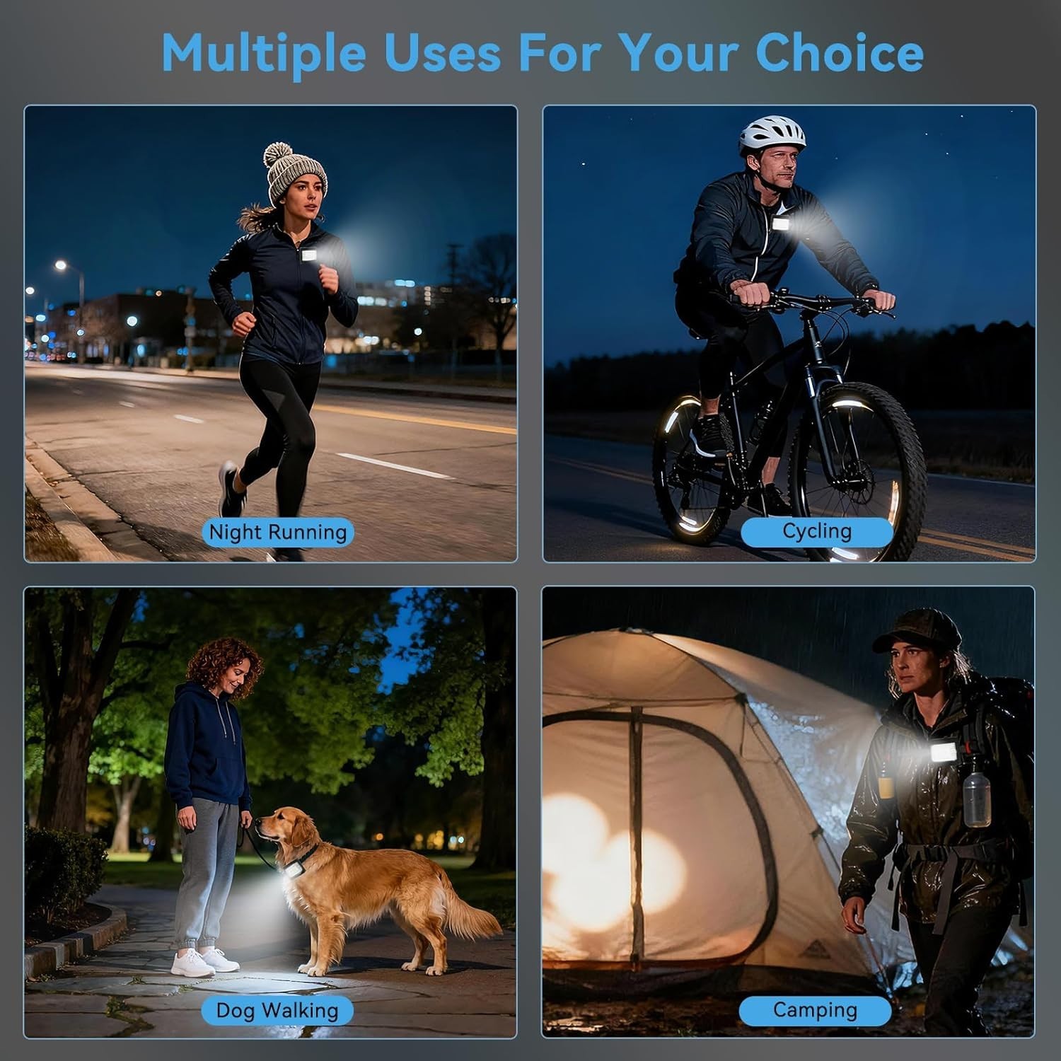 Running Lights for Runners, Clip on Flashlight, Rechargeable LED Safety Light fo