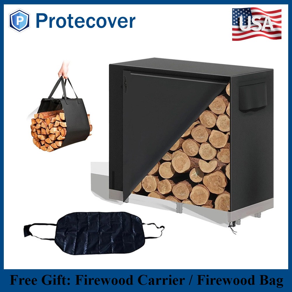 1200D 4ft Firewood Log Rack Cover Waterproof Storage Holder Heavy Duty Outdoor