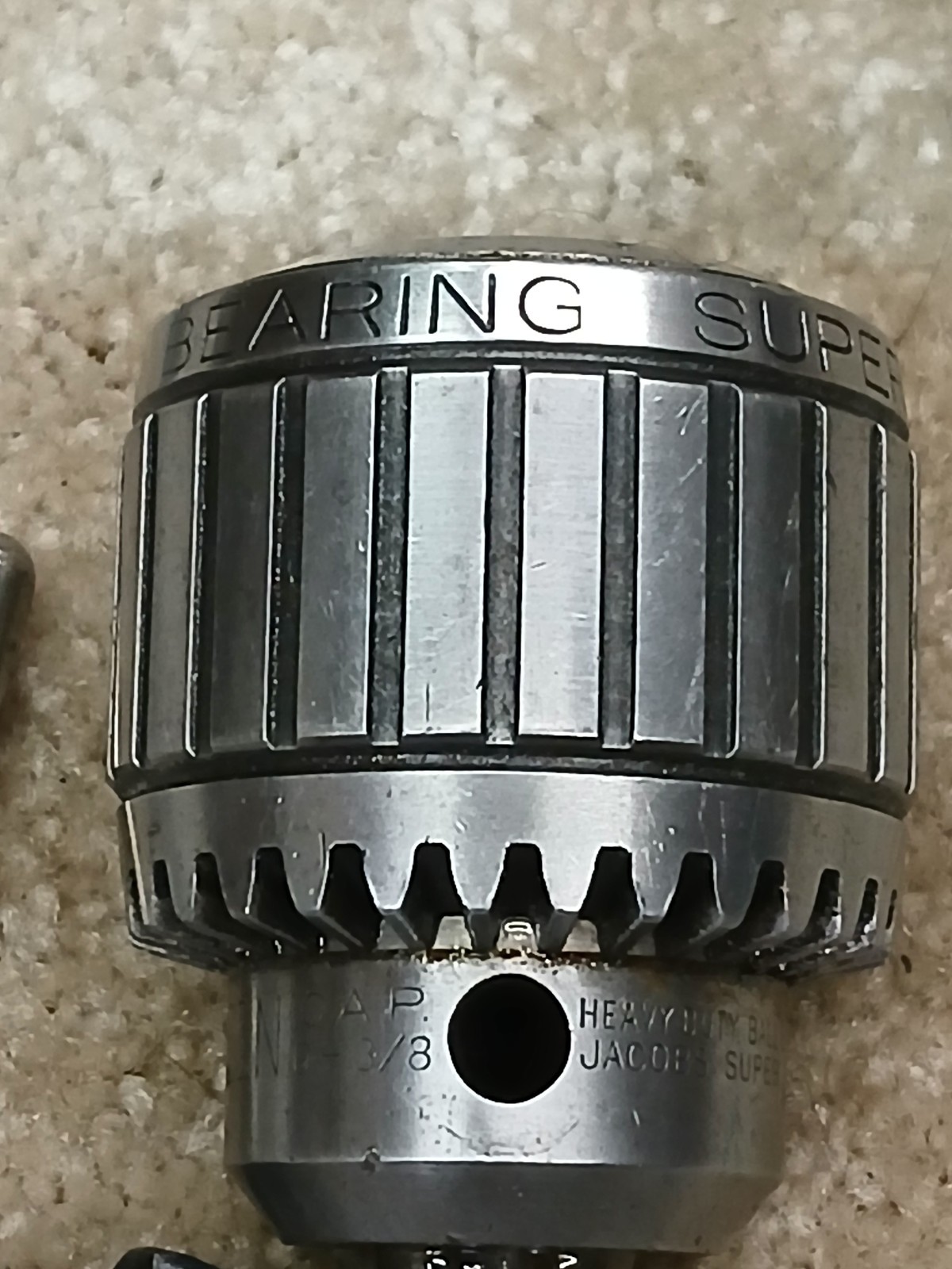 JACOBS 11N BALL BEARING SUPER DRILL CHUCK 0-3/8" 0-10mm CAP JACOBS TAPER #2 JT2