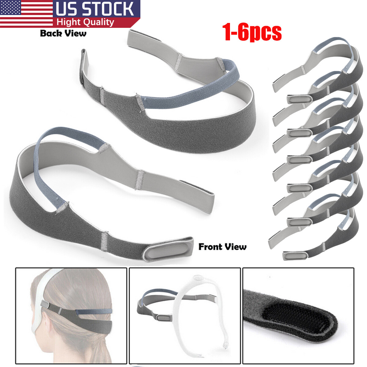 1/2/3/4/5/6pcs Replacement Headgear Strap Compatible for DreamWear Nasal Masks