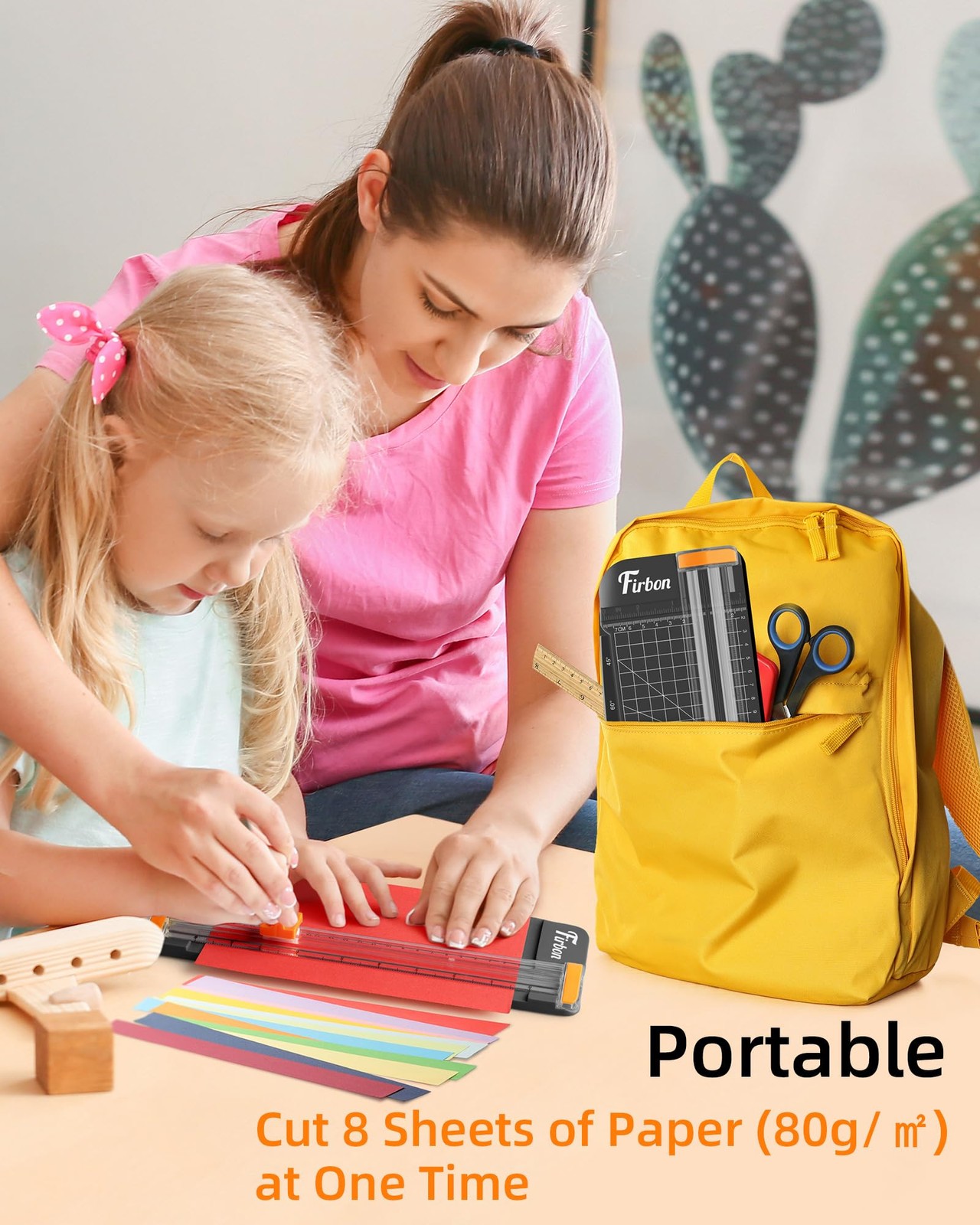 Firbon Black A5 Paper Cutter, Straight Small Paper Trimmer with Side Ruler fo...