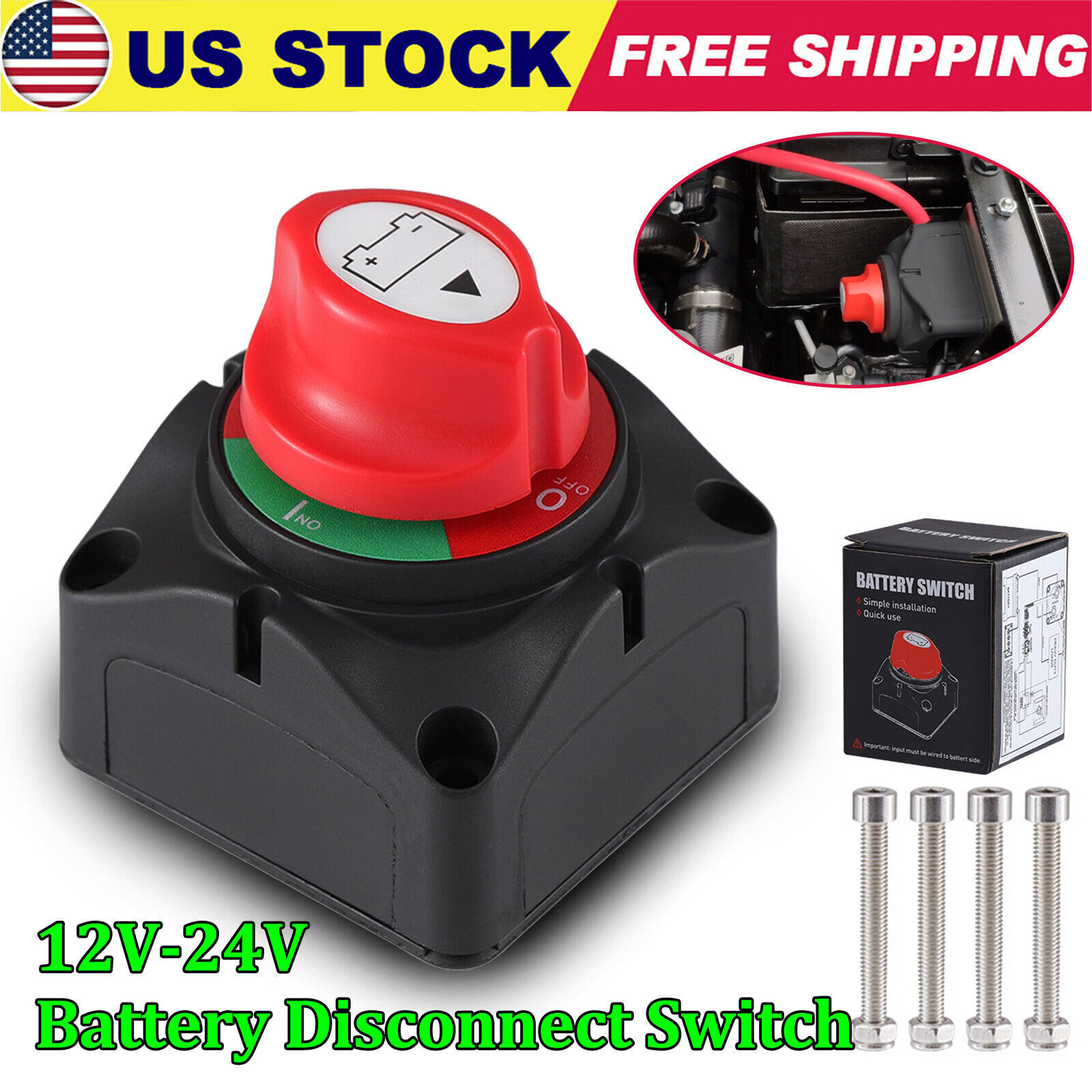 Battery Disconnect Switch Cut/Shut Off 275-1250Amp Marine Boat RV Camper 12V-48V