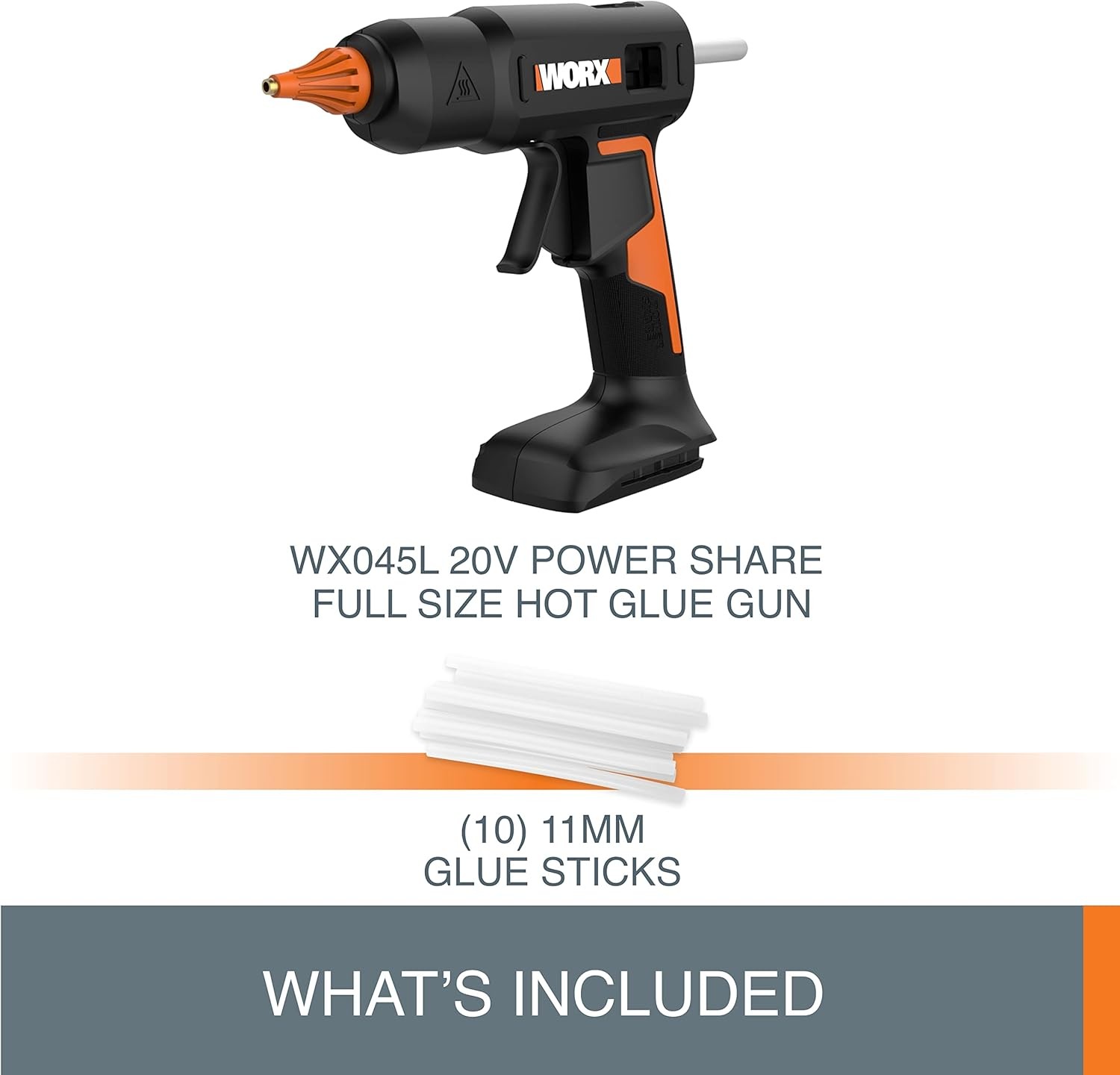20V Power Share Full-Size Hot Glue Gun WX045L.9- (Tool Only)