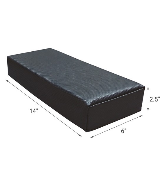 Long Stackable Tanning Bed or Spa Pillow - Soft Vinyl Headrest - Lunar Black