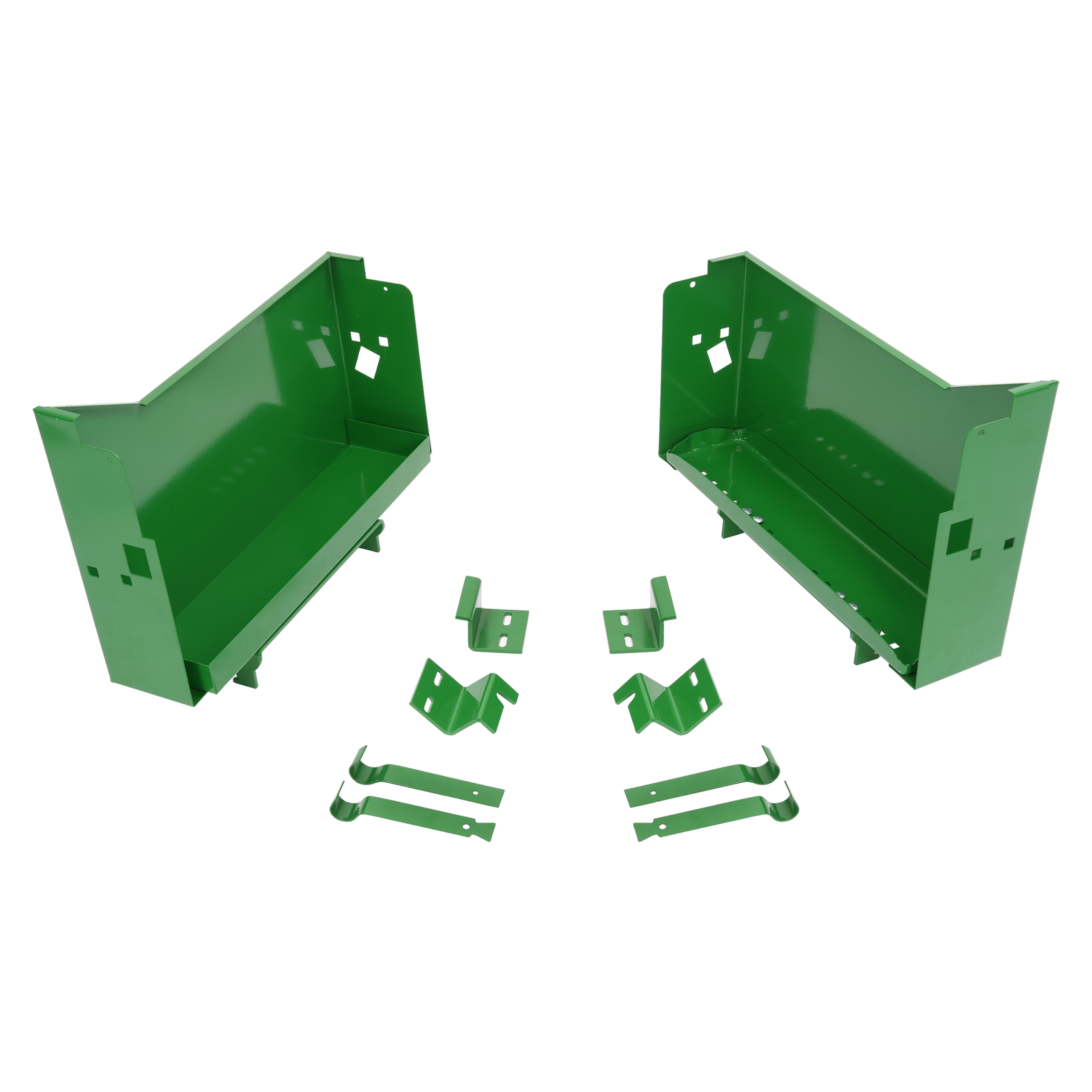 LH+RH Powder Coated Battery Box w/ Bracket For John Deere 4010 4020 4320 4520