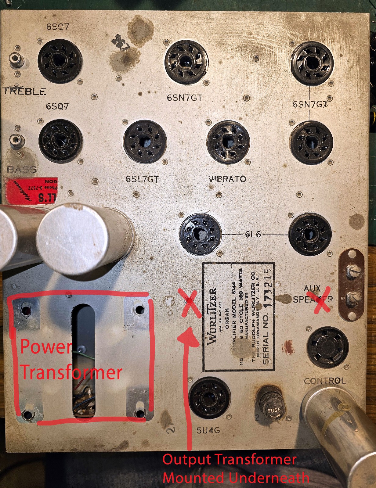 1 Pair - 6L6 Audio Output Transformers - 18451 - From Wurlitzer Organ Amp 6144