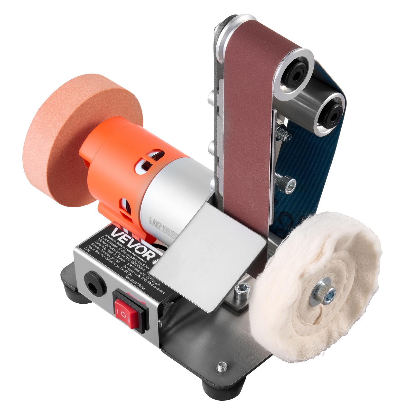 VEVOR 3-in-1 Mini Belt Sander Grinder Polisher Combo with 7 Speeds Adjustment