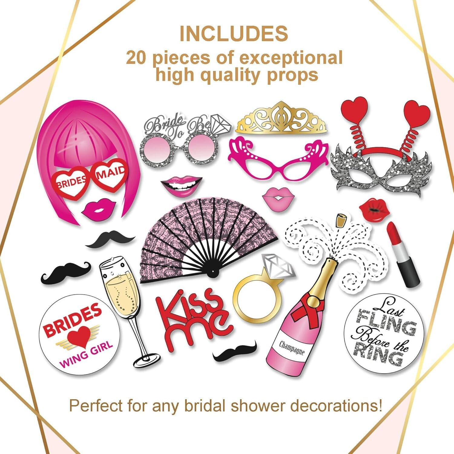 Bachelorette Party Kit Bridal Shower Decorations | Bride to be Sash |Photo Props