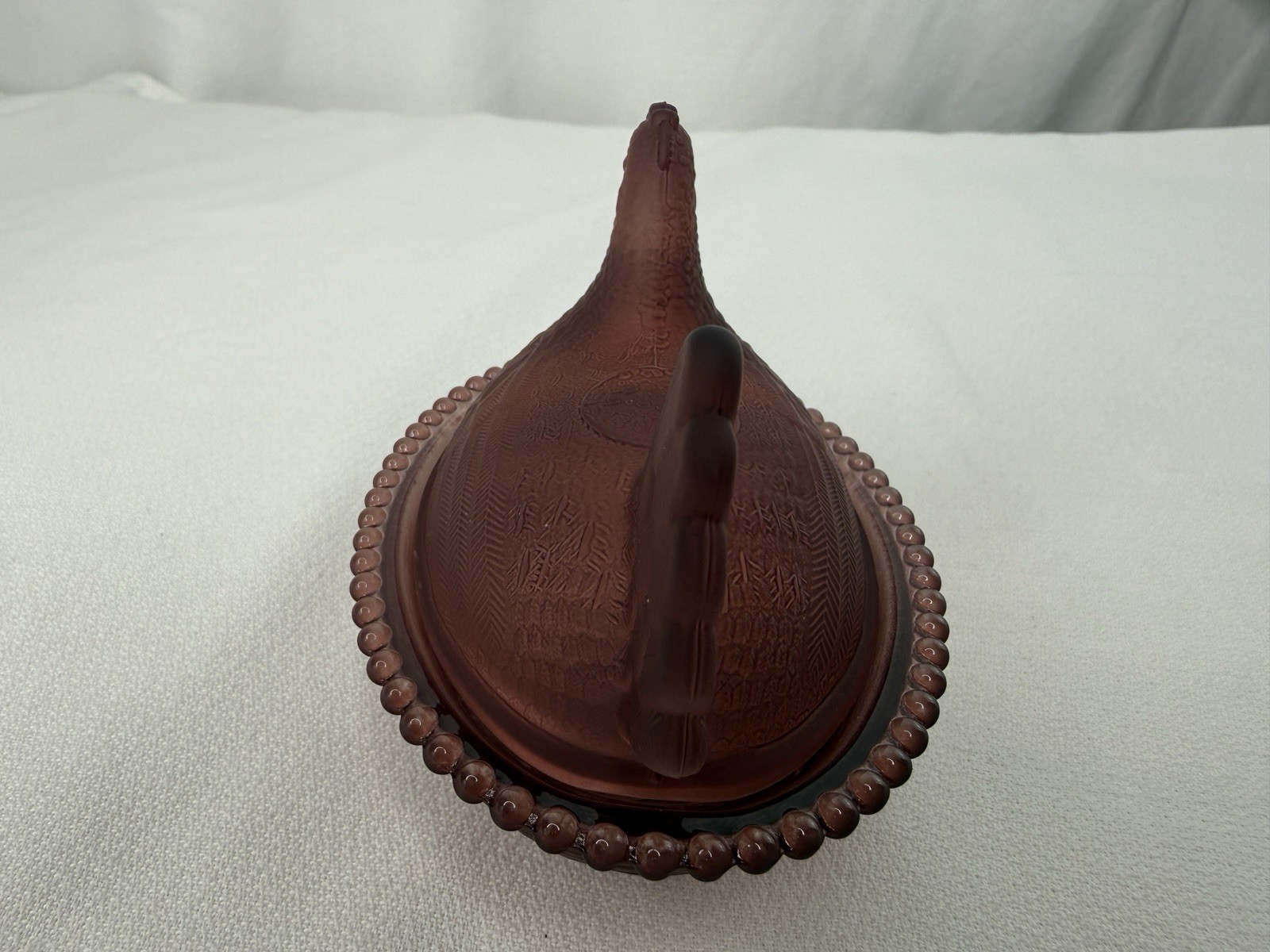 New Production Indiana Style Hen On Nest Glass Chicken Dish Satin Coffee