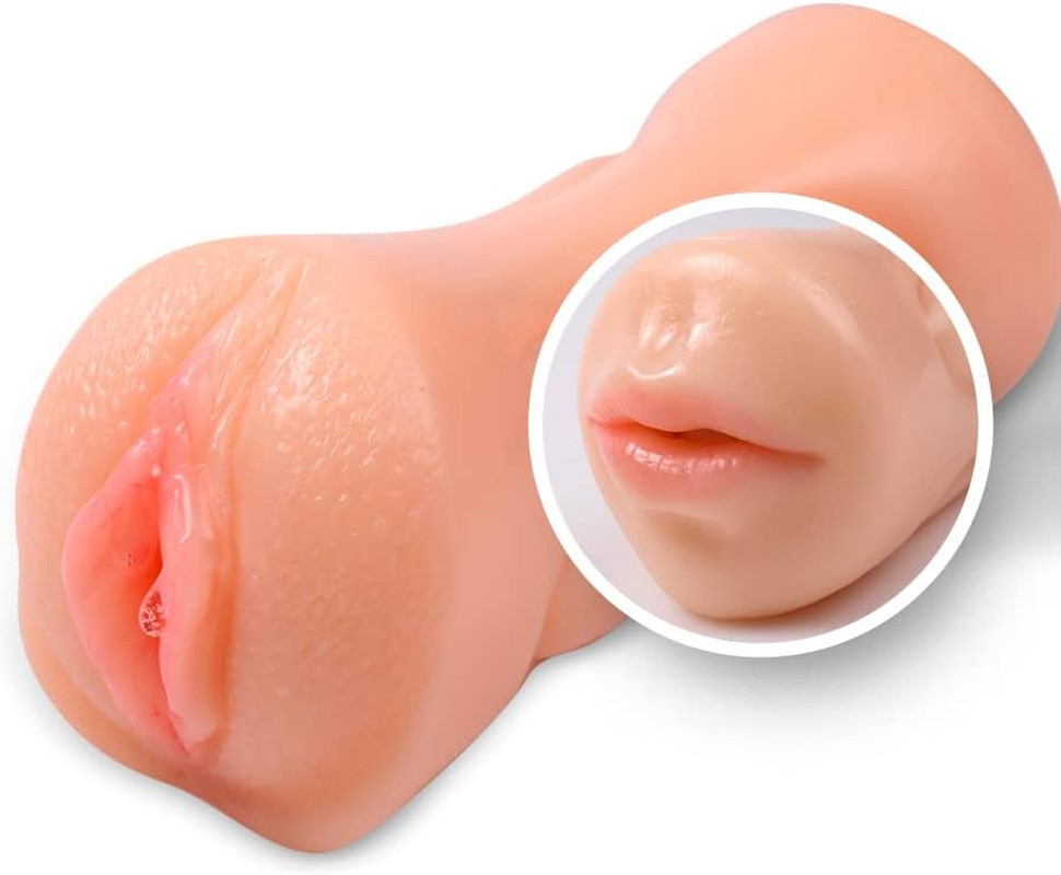 2in1 Pocket Pussy Sex Toy Doll Masturbator Stroker Realistic Vagina Oral for Men